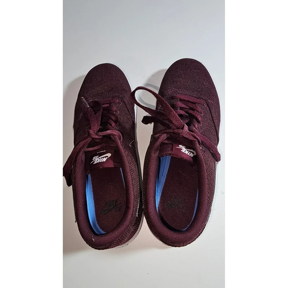 Nike SB Burgundy Mesh Low Top Sneakers Skate Shoes Men Size 10 - Picture 8 of 13